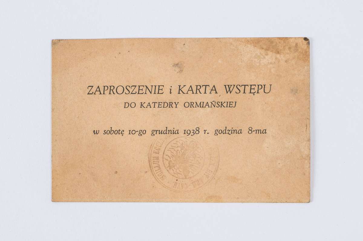 Zaproszenie do katedry ormiańskiej