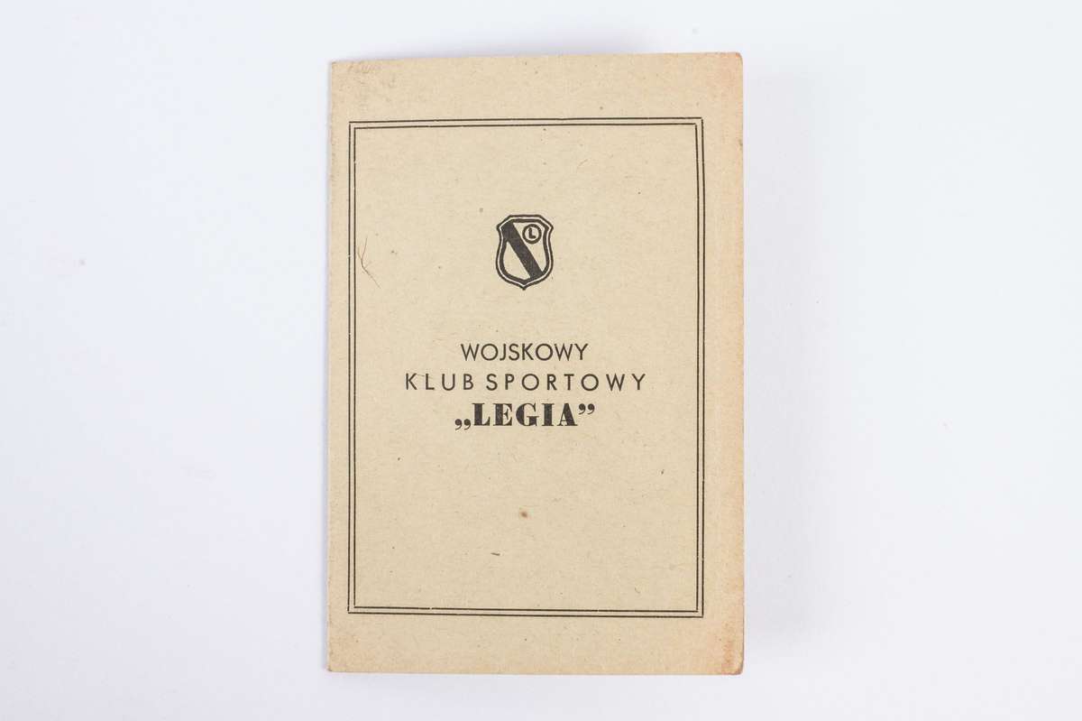 Legitymacja Klubu Legia